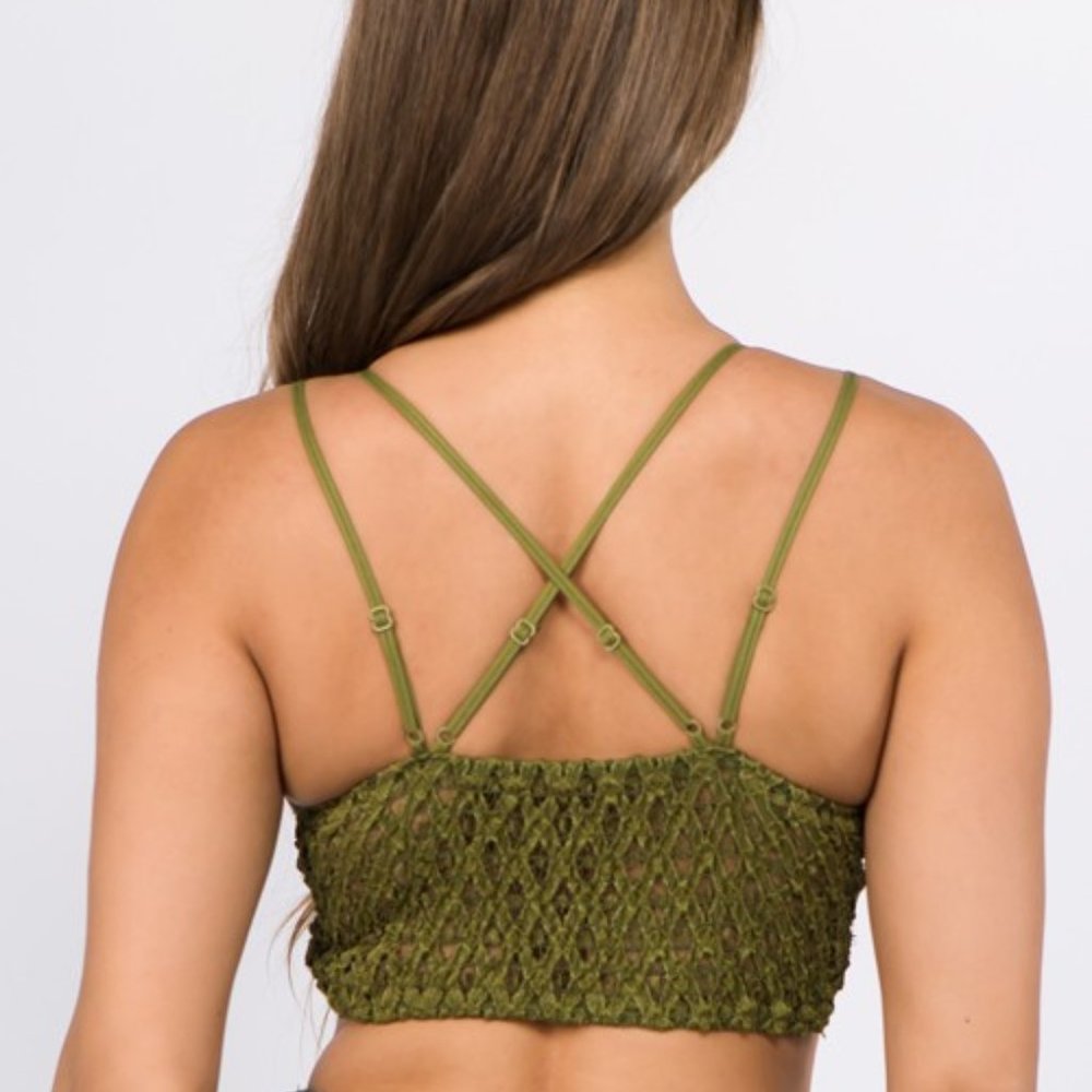 New Plus Rust Crocet Lace Bralette - Picture 2 of 3